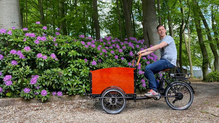 Bakfiets (Dutch cargo bike) elektrisch) inkl. Eintritt Park Hoge Veluwe in der Veluwe in 