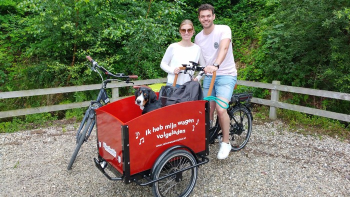 Bakfiets (Dutch cargo bike) elektrisch) inkl. Eintritt Park Hoge Veluwe in der Veluwe in 